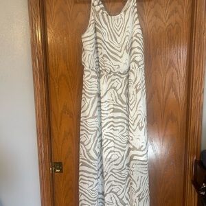 Elegant Zebra Print Maxi Dress
